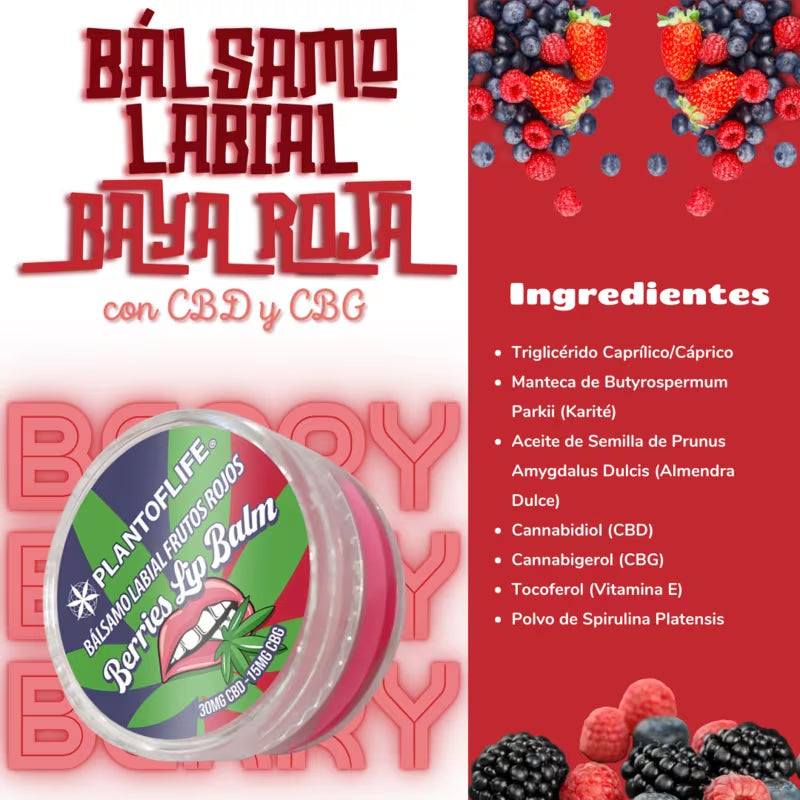 Bálsamo Labial CBD & CBG Frutos Rojos